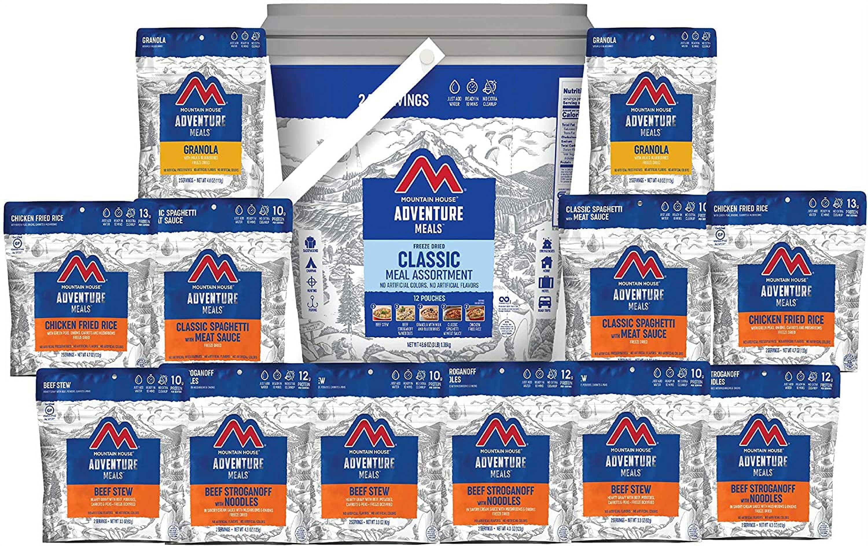 Classic Bucket | Freeze Dried Backpacking & Camping Food | 24 Servings
